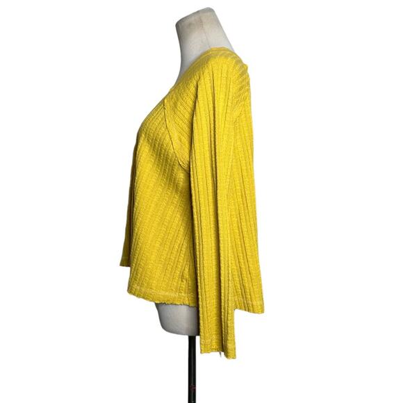 Very J  Mustard Yellow Crop Oversized Buttoned Cardigan size Small - Picture 8 of 10